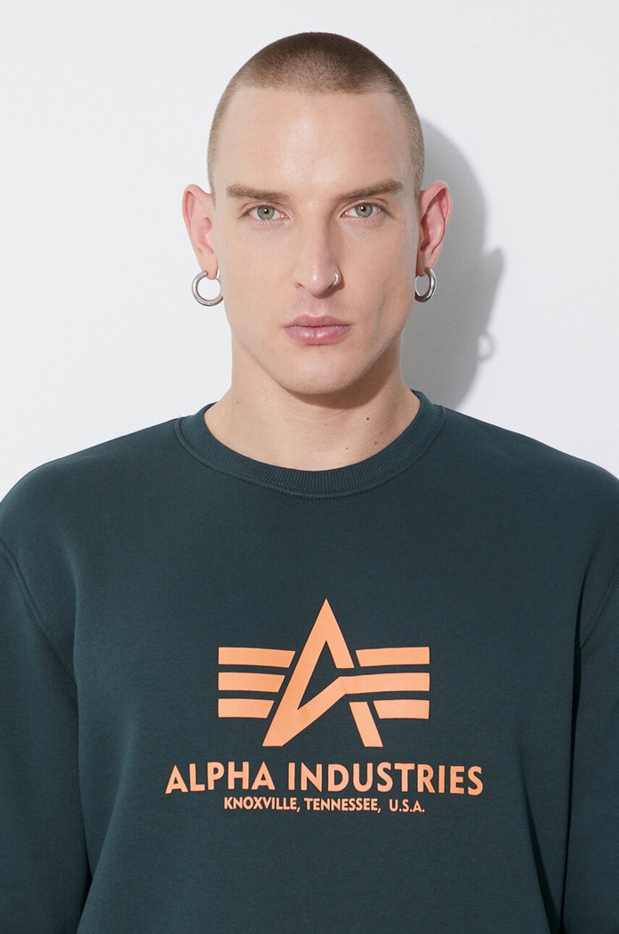 Alpha Industries bluză Basic Sweater 178302.353 verde