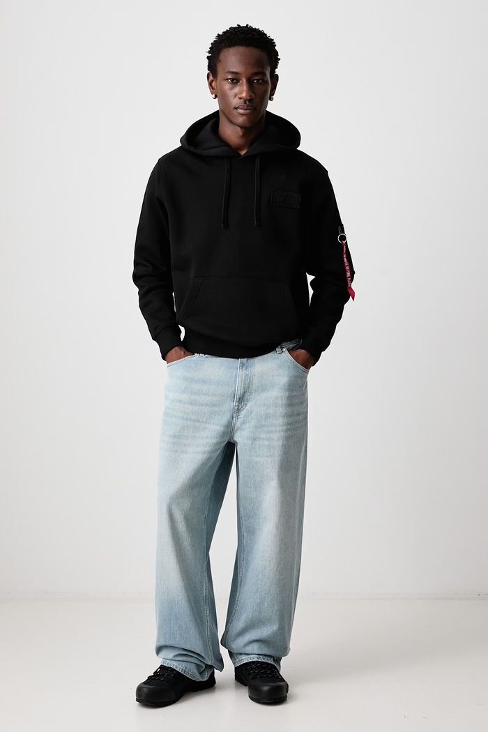 Alpha Industries Mikina s kapucňou s bavlnou pánska 178314.03 čierna AA00