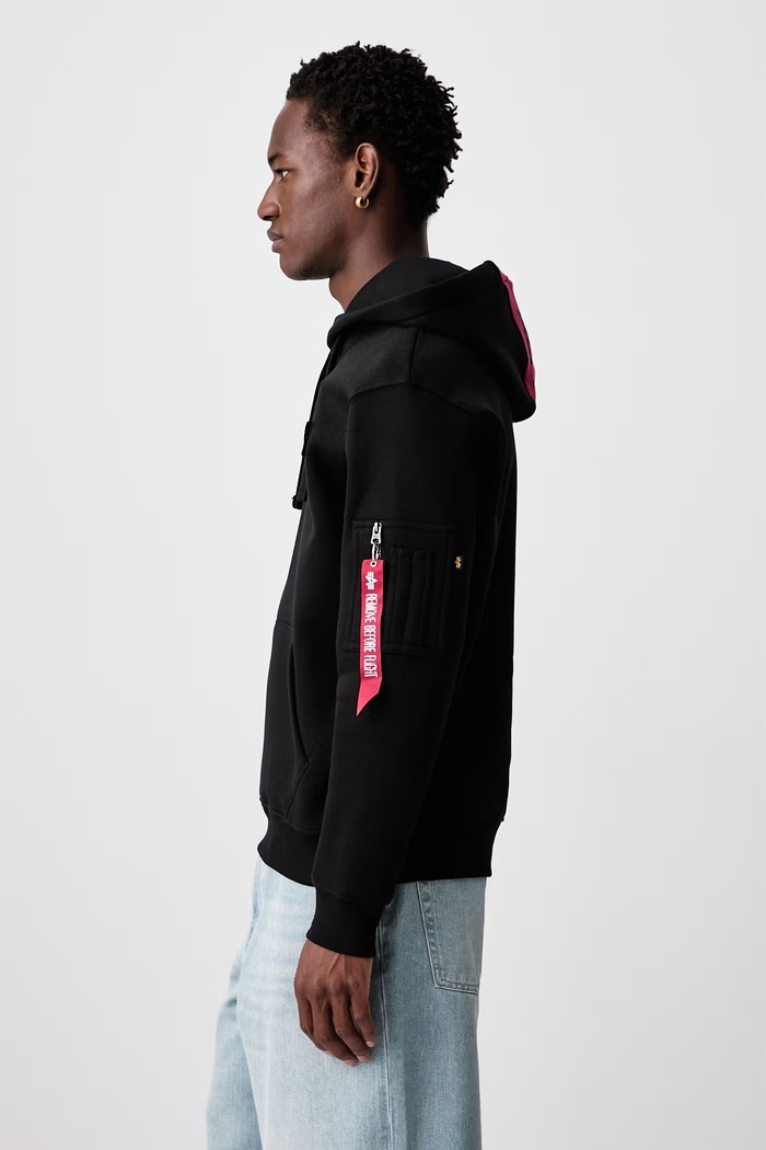 Mikina s kapucňou s bavlnou pánska Alpha Industries 178314.03 čierna
