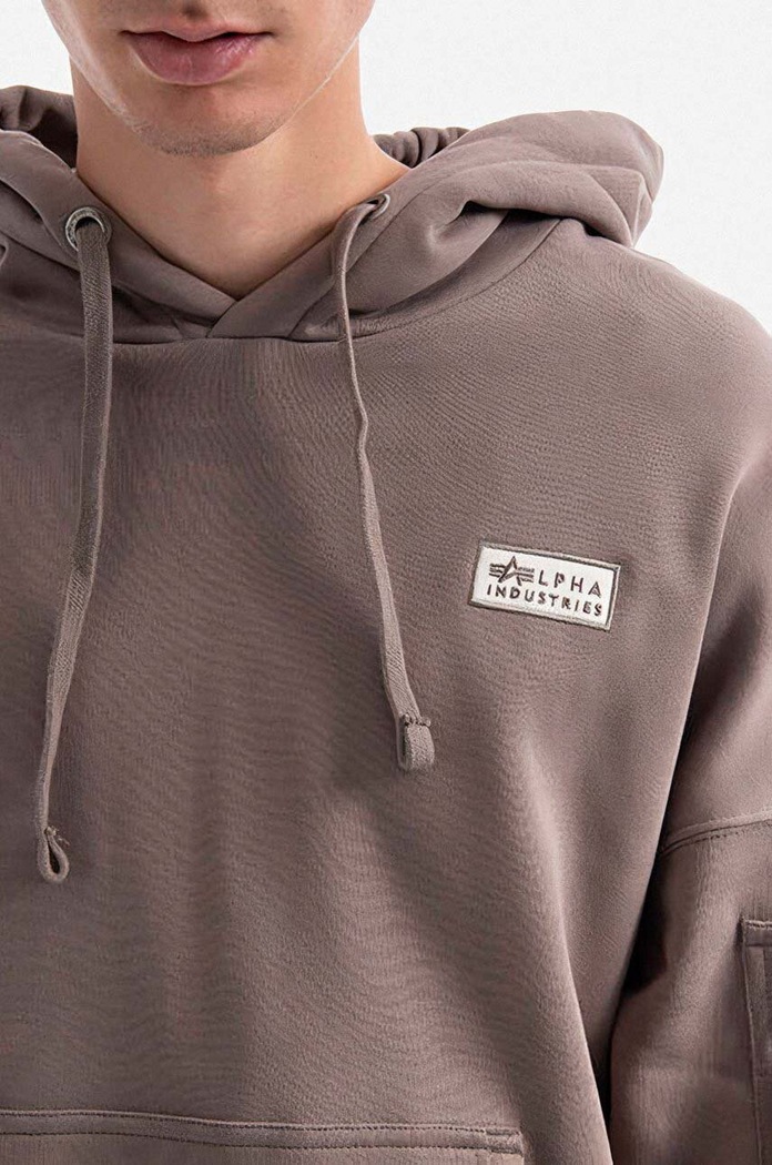 Alpha Industries cotton sweatshirt Organics OS Hoody brown 118349.628