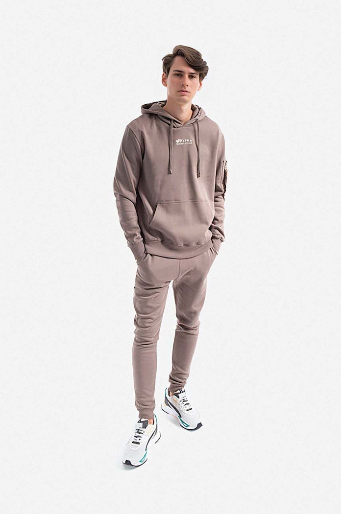 Alpha Industries bluza bawełniana Organics EMB Hoody 118350.628 beżowy AA00