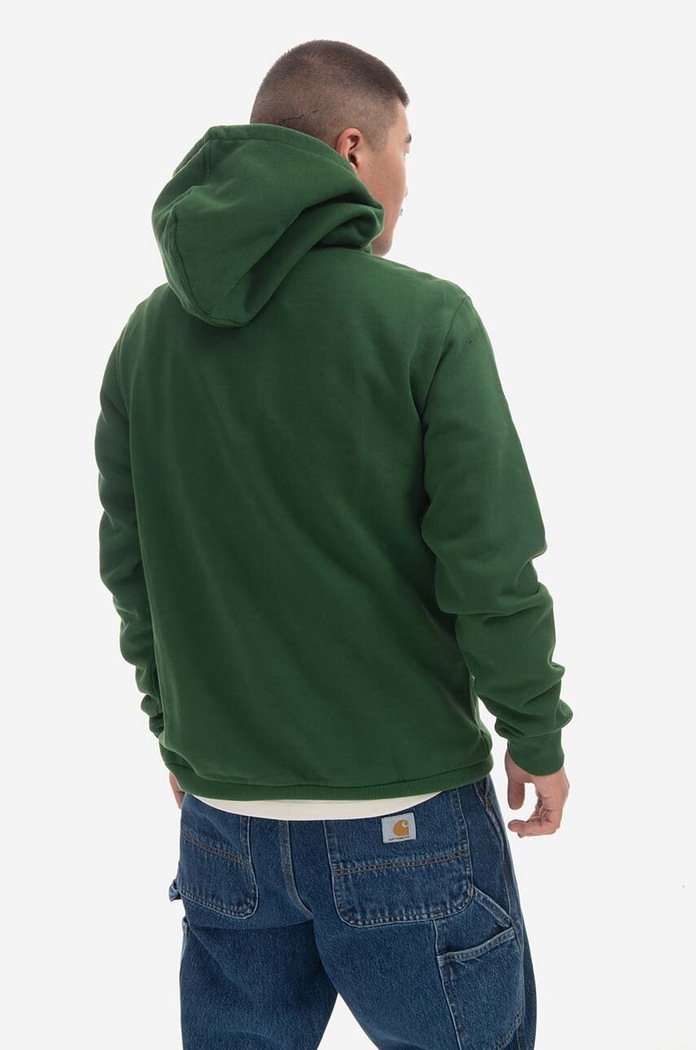Fjallraven bluza bawełniana Logo Hoodie F84144.678 zielony SS24