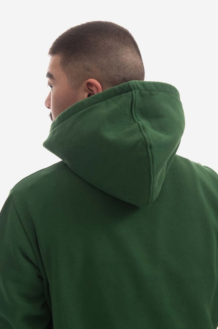 Fjallraven bluza bawełniana Logo Hoodie F84144.678 zielony