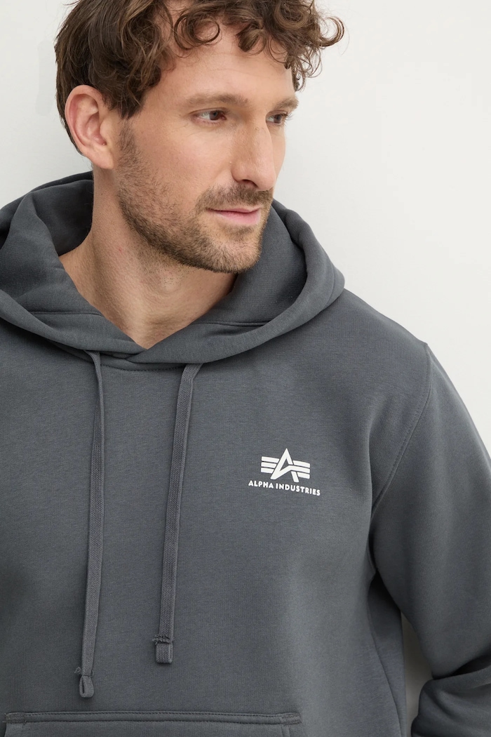Alpha Industries bluză Basic Hoody Small Logo gri 196318.136