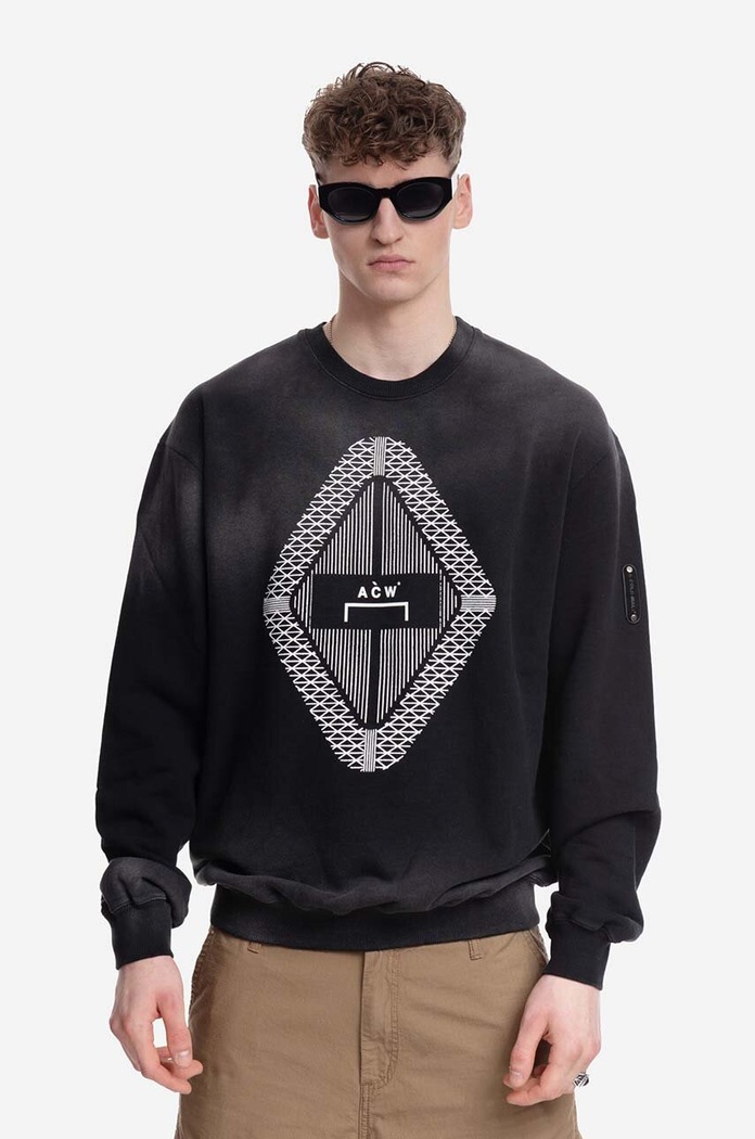 A-COLD-WALL* Hanorac de bumbac Gradient Crewneck negru ACWMW125