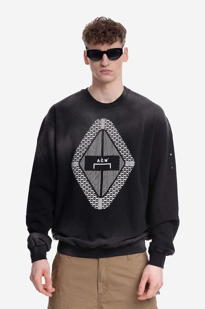 A-COLD-WALL* Hanorac de bumbac Gradient Crewneck negru ACWMW125