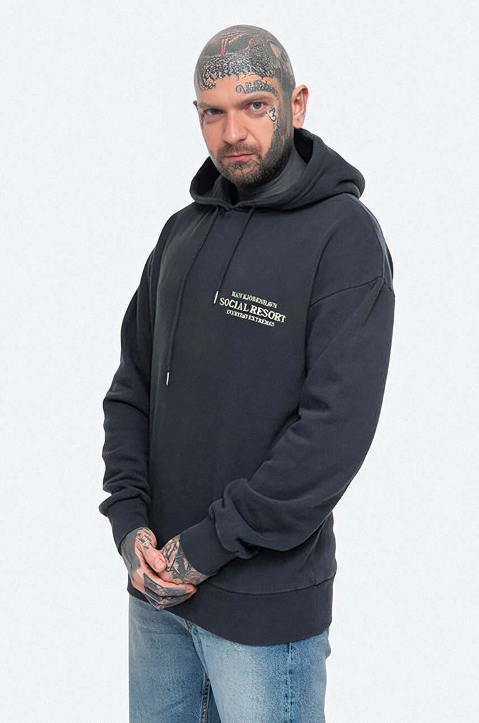 Han Kjøbenhavn bluza z kapturem czarny M.130149