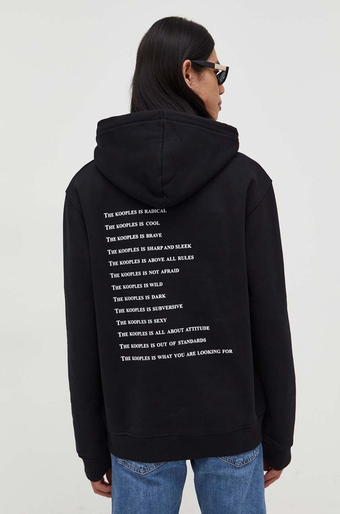 Îmbrăcăminte The Kooples hanorac de bumbac HSWE26013K negru