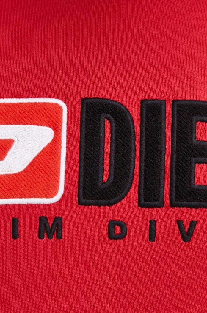 Diesel bluza bawełniana S-GINN-HOOD-DIV A03757.0GEAD czerwony