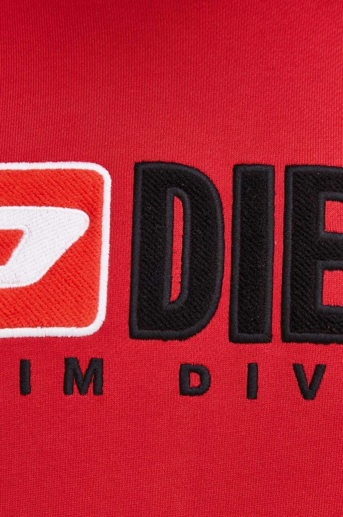 Diesel bluza bawełniana S-GINN-HOOD-DIV A03757.0GEAD czerwony