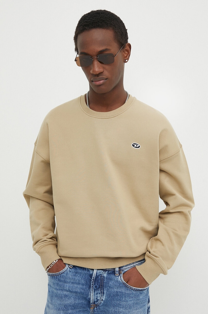 Diesel felpa in cotone S-ROB-DOVAL-PJ senza beige A03785.0BKAF