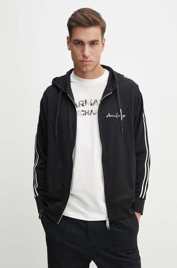 Mikina Armani Exchange s elastanom čierna 8NZMSH.Z9N1Z.NOS