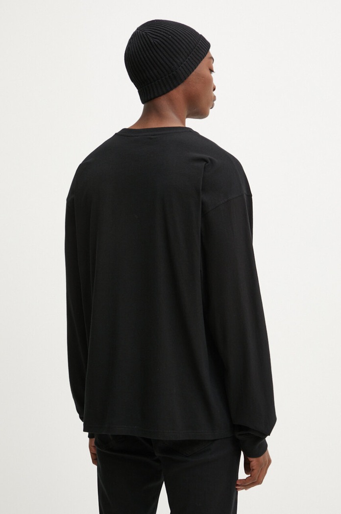 Odzież Diesel longsleeve bawełniany T-BOXT-LS-LAB A14948.0NIAR czarny