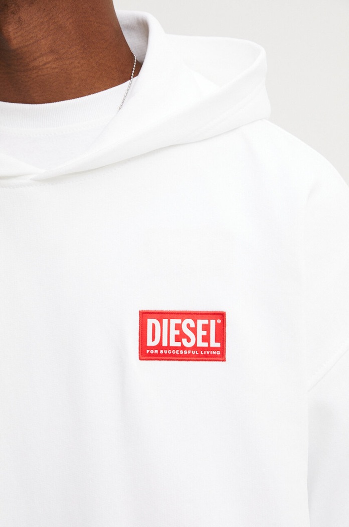Diesel bluza bawełniana S-BOXT-HOOD-LAB A14949.0ILAC biały