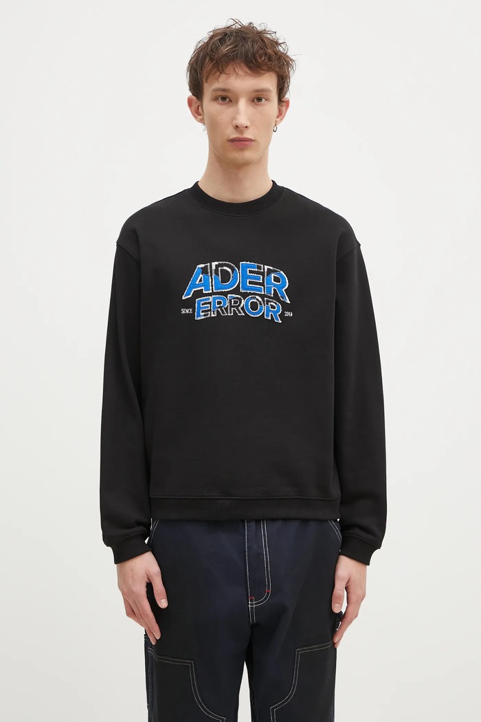 Ader Error bluza bawełniana bawełna czarny BN25FYSW0101BK