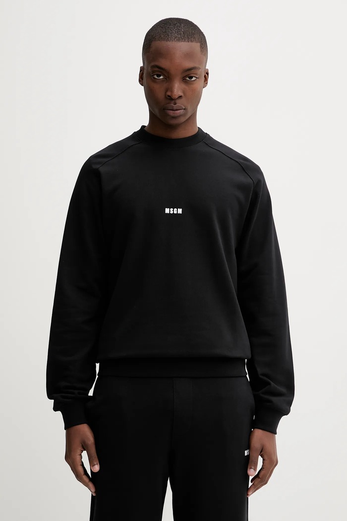 MSGM hanorac de bumbac uni negru 2000MM503.300000