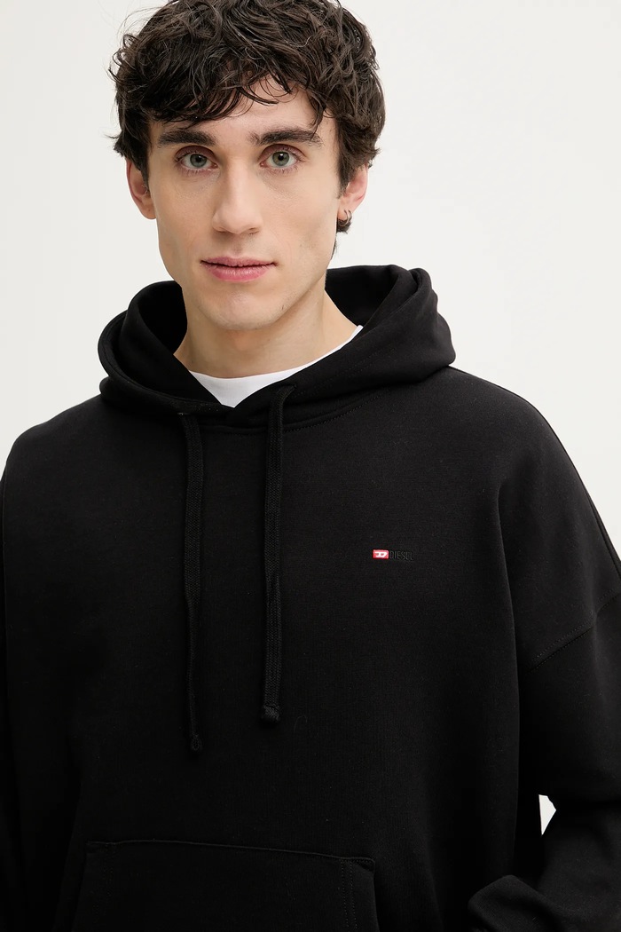 Mikina Diesel S-ROB-HOOD-MICRODIV SWEAT-SHIR čierna A14941.0GRAC