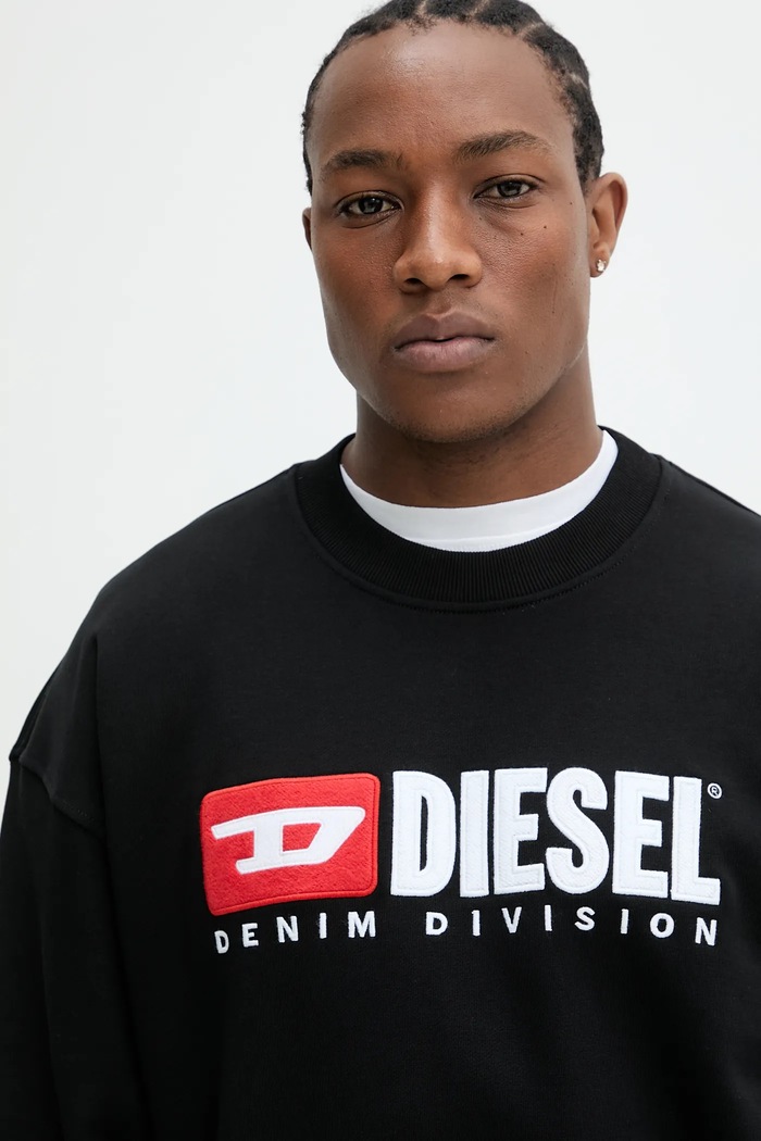 Памучен суичър Diesel S-BOXT-DIV SWEAT-SHIRT черен A15753.0GEAD