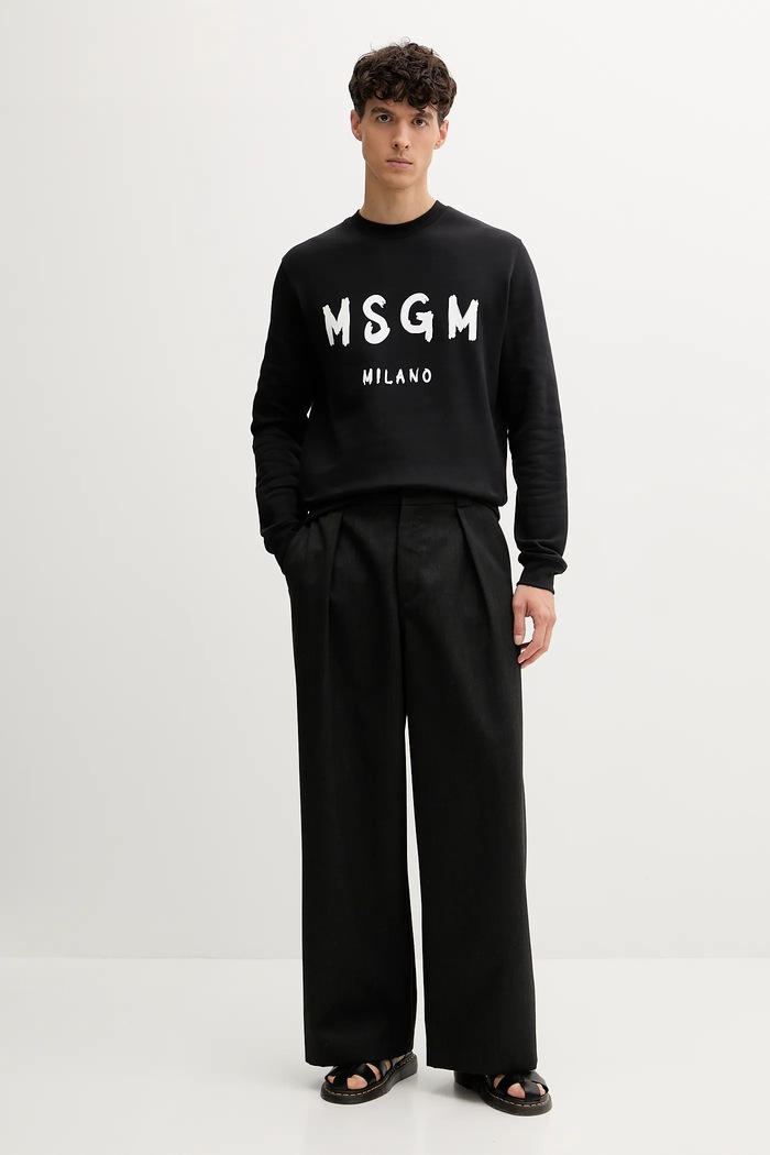 Βαμβακερή μπλούζα MSGM 2000MM513.300001 μαύρο AA00