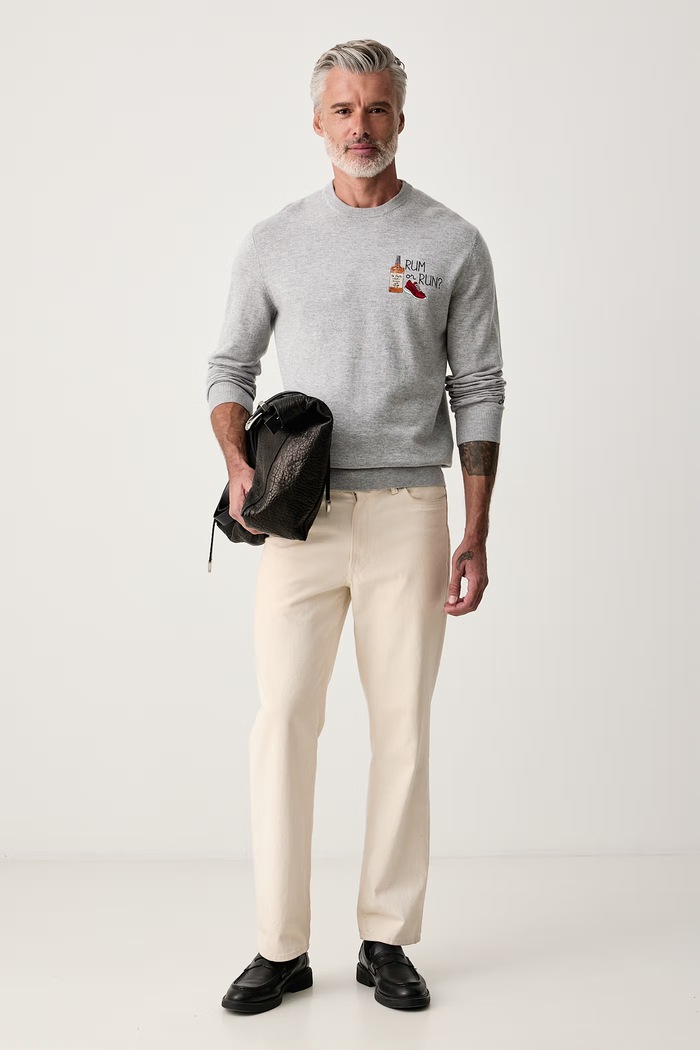 MC2 Saint Barth Sweter męski z wełną HER0024 szary AA00