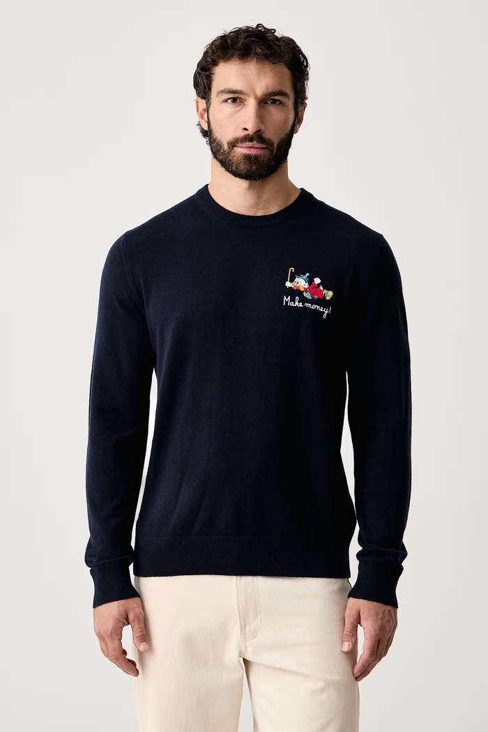 MC2 Saint Barth Sweter męski z wełną granatowy HER0024