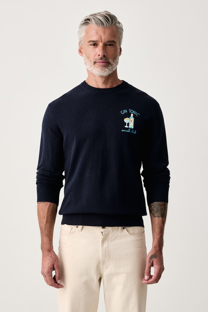 MC2 Saint Barth Sweter męski z wełną granatowy HER0024