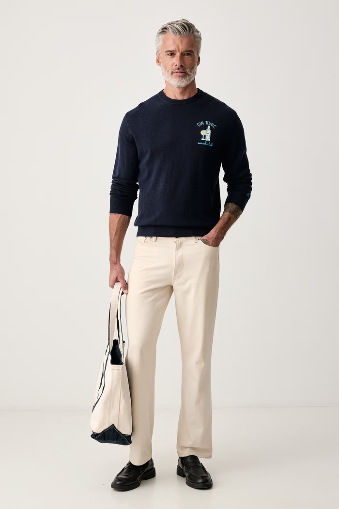 MC2 Saint Barth Sweter męski z wełną HER0024 granatowy AA00
