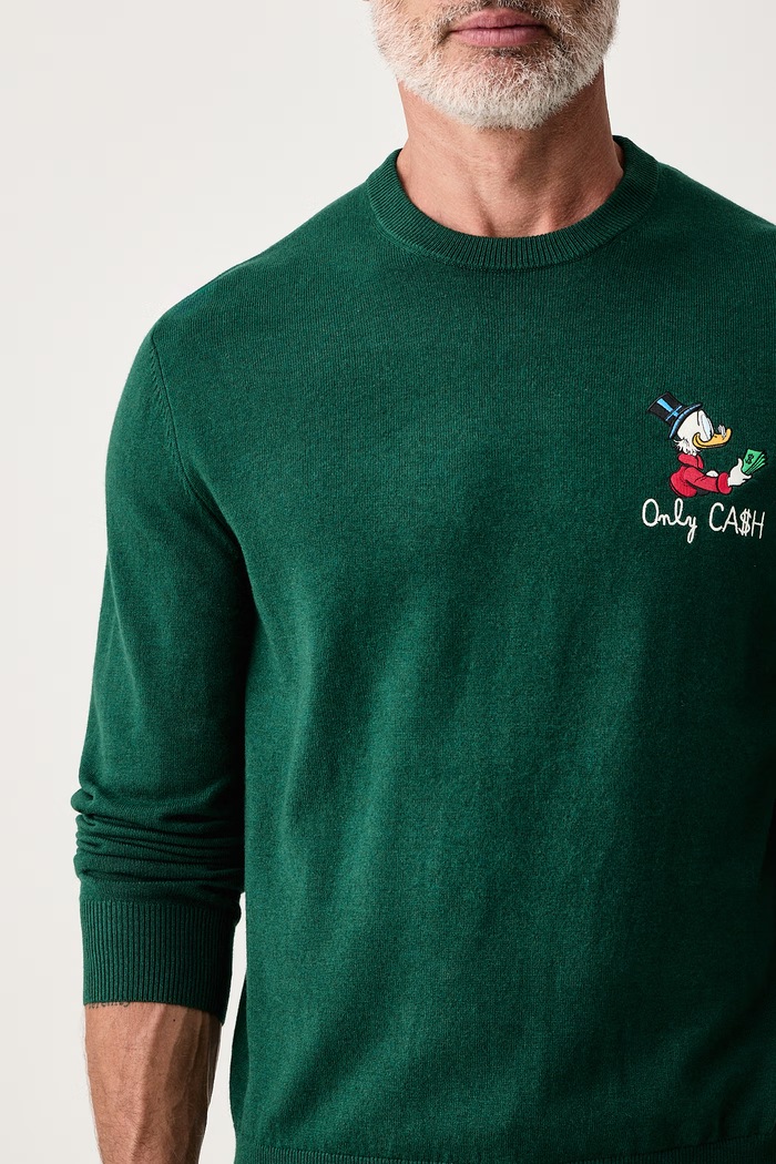 Sweter męski z wełną MC2 Saint Barth HER0024 zielony