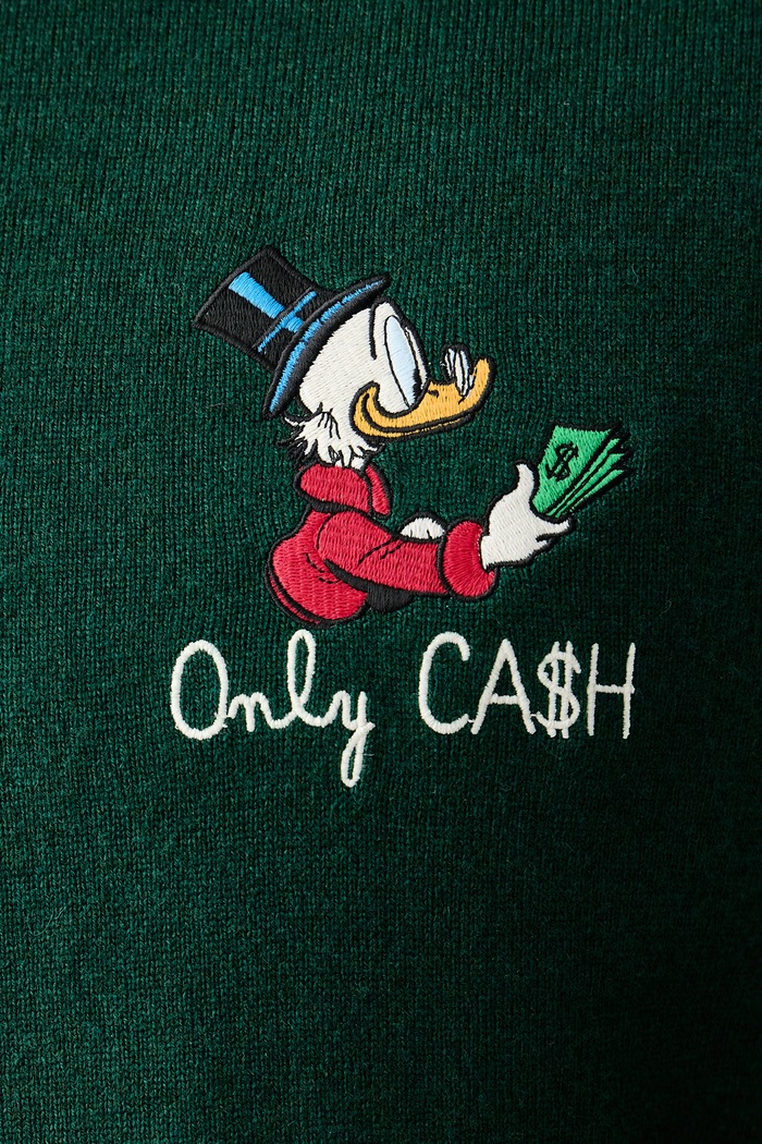 Sweter męski z wełną MC2 Saint Barth zielony HER0024
