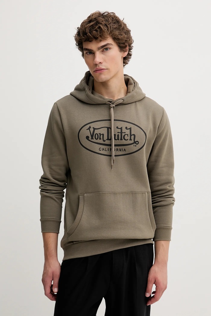 Von Dutch bluza z kapturem zielony VD.1.SWZ.BRAND