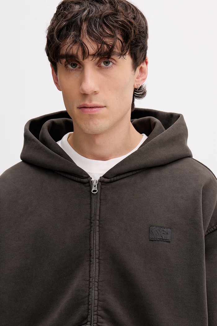 Vans mikina na zips s kapucňou pánska s bavlnou Premium LX Full Zip zelená VN000T78EMV1