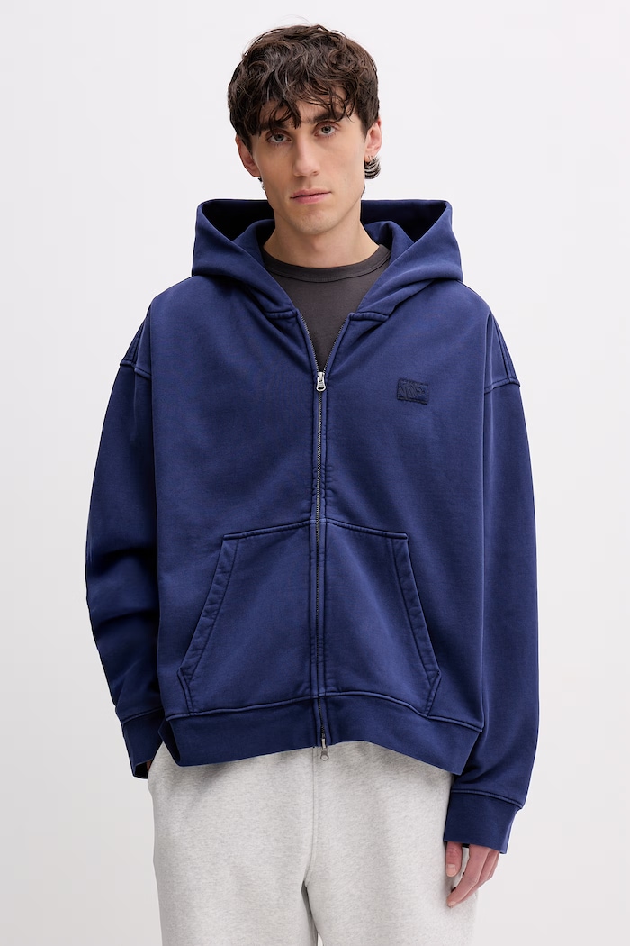 Vans Mikina na zips s kapucňou pánska s bavlnou Premium LX Full Zip modrá VN000T78FOB1