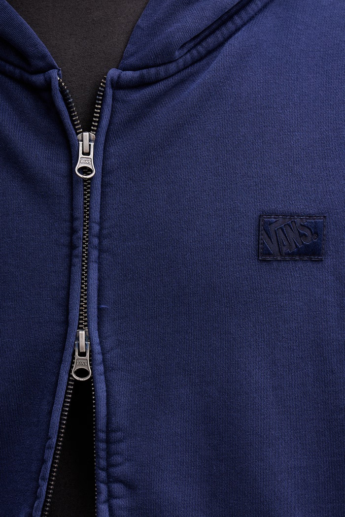 Vans Mikina na zips s kapucňou pánska s bavlnou Premium LX Full Zip VN000T78FOB1 modrá