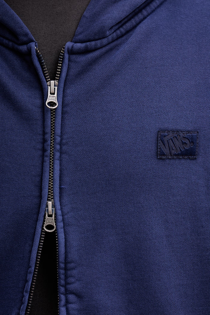 Vans Mikina na zips s kapucňou pánska s bavlnou Premium LX Full Zip VN000T78FOB1 modrá