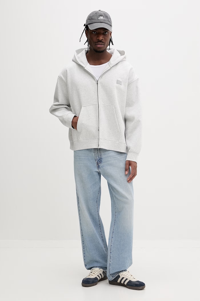 Vans mikina na zips s kapucňou pánska bavlnená Premium LX Full Zip VN000T78RKZ1 sivá AA00