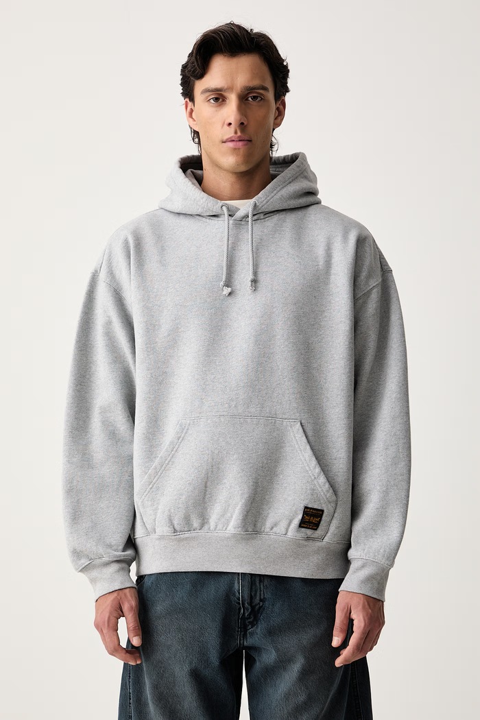 Levi's mikina s kapucňou pánska s bavlnou WORKWEAR PO sivá 0084Q