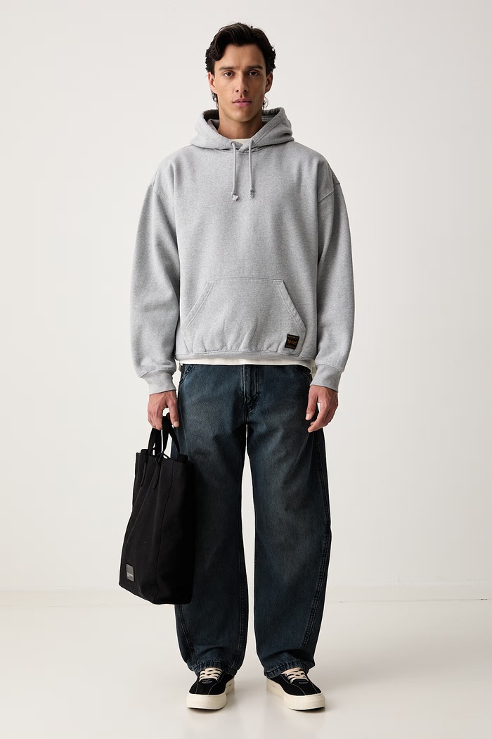 Levi's mikina s kapucňou pánska s bavlnou WORKWEAR PO 0084Q sivá AA00