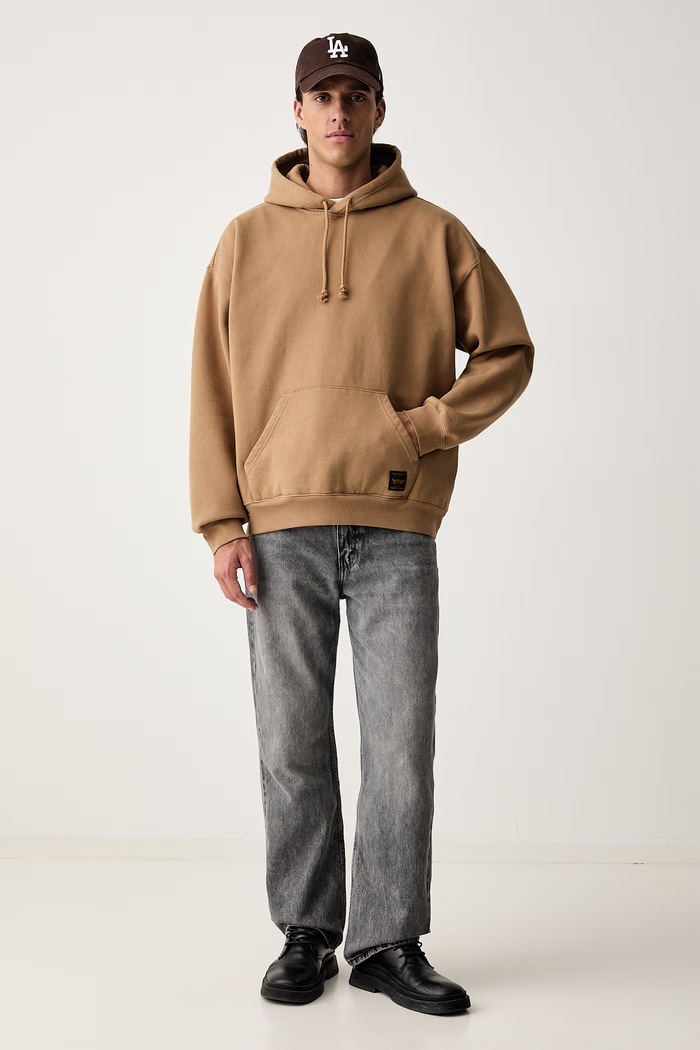 Levi's mikina s kapucňou pánska s bavlnou WORKWEAR PO 0084Q hnedá AA00