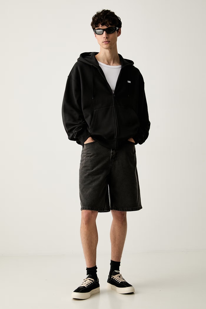 Vans mikina na zips s kapucňou pánska bavlnená VN0010GGBLK1 čierna AA00