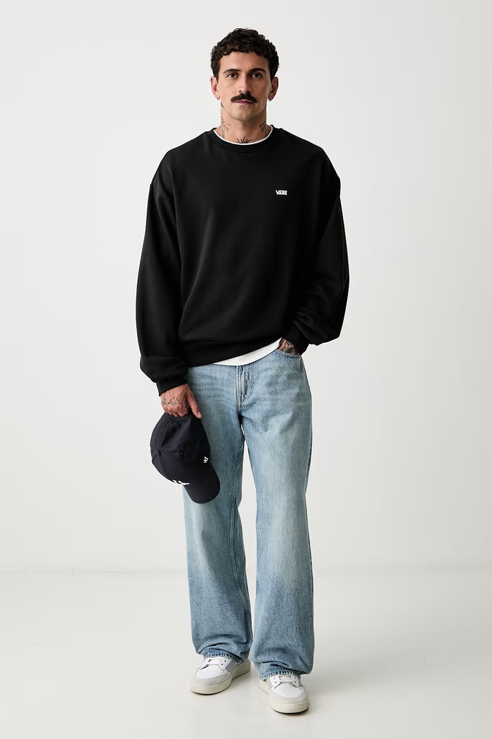 Vans μπλούζα oversize ανδρική βαμβακερή VN0010GEBLK1 μαύρο AA00