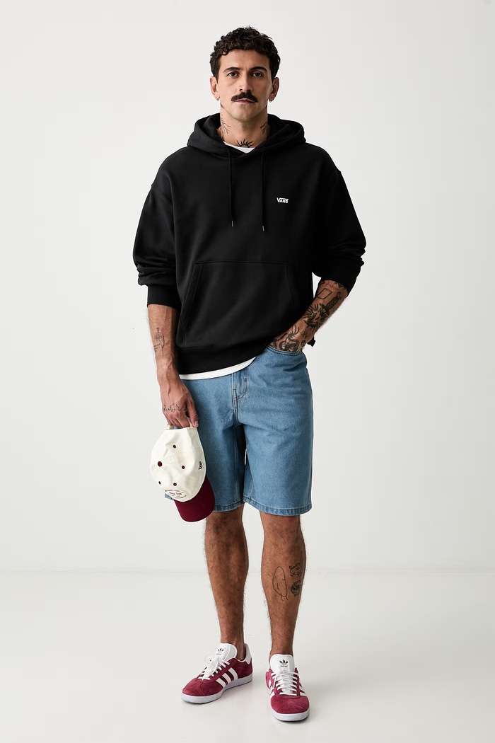 Vans μπλούζα με κουκούλα ανδρική βαμβακερή VN0010G8BLK1 μαύρο AA00