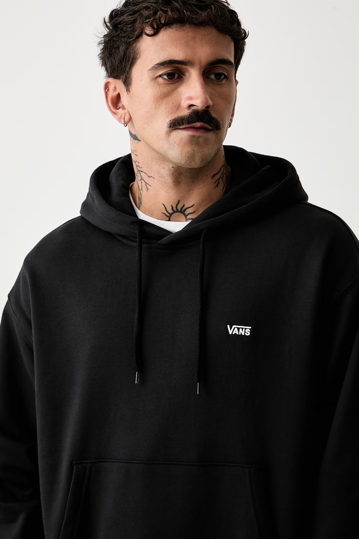 Vans μπλούζα με κουκούλα ανδρική βαμβακερή μαύρο VN0010G8BLK1