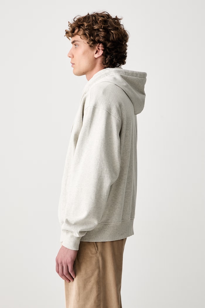 Drôle de Monsieur Slogan mikina na zips bavlnená pánska sivá PERM.HO207.CO312