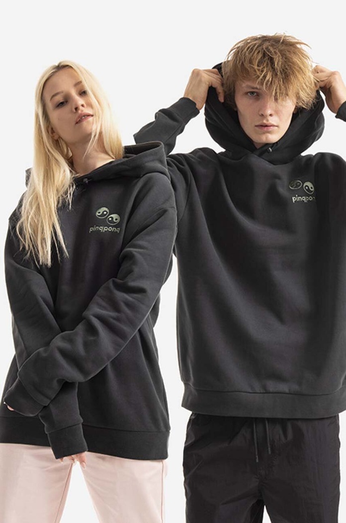 PinqPonq bluza bawełniana bawełna szary PPC.HOD.801Y