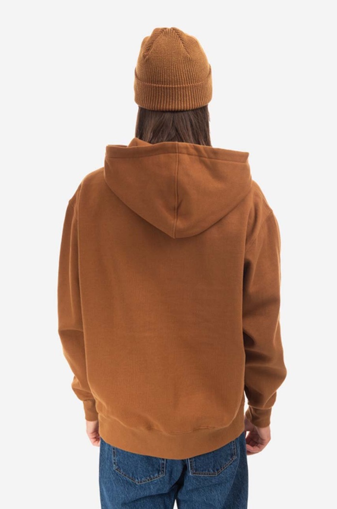 Mikina PLEASURES Suffering Hoodie hnědá P22F043