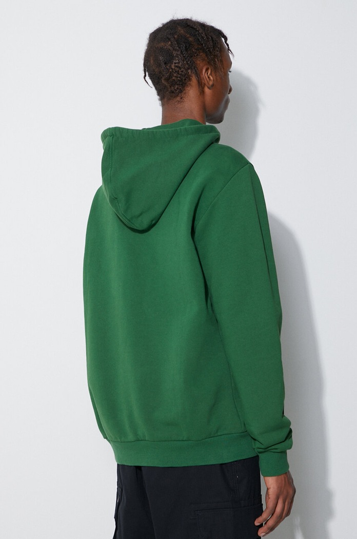 Fjallraven bluza bawełniana Logo Hoodie 84144 zielony