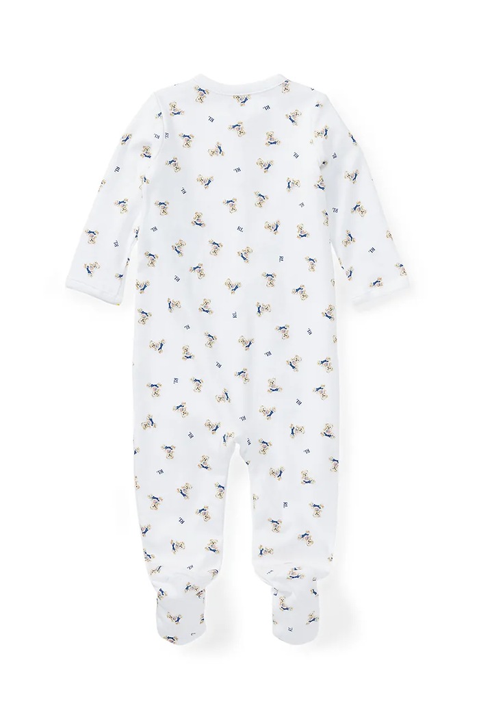 Bombažen pajac za dojenčka Polo Ralph Lauren 320682715001 bela AA00