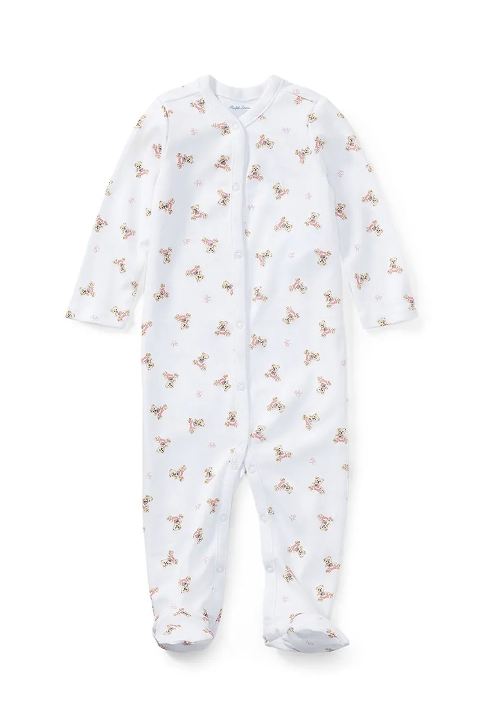 Bombažen pajac za dojenčka Polo Ralph Lauren bela 310682708001