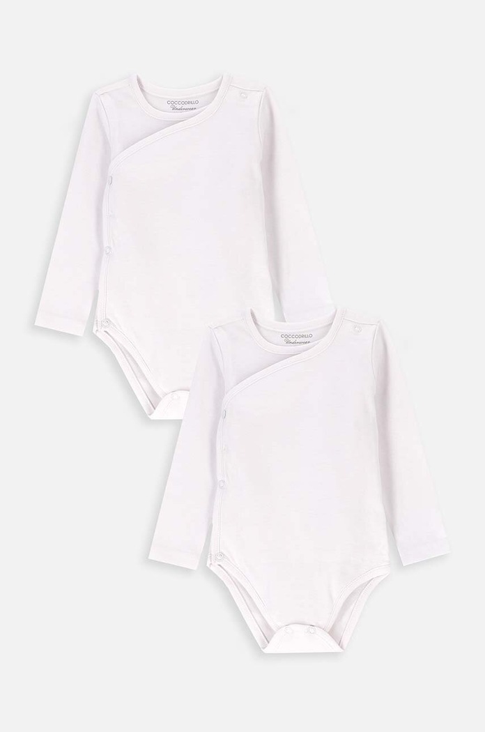 Bavlněné kojenecké body Coccodrillo 2-pack bílá XCX413601BAU
