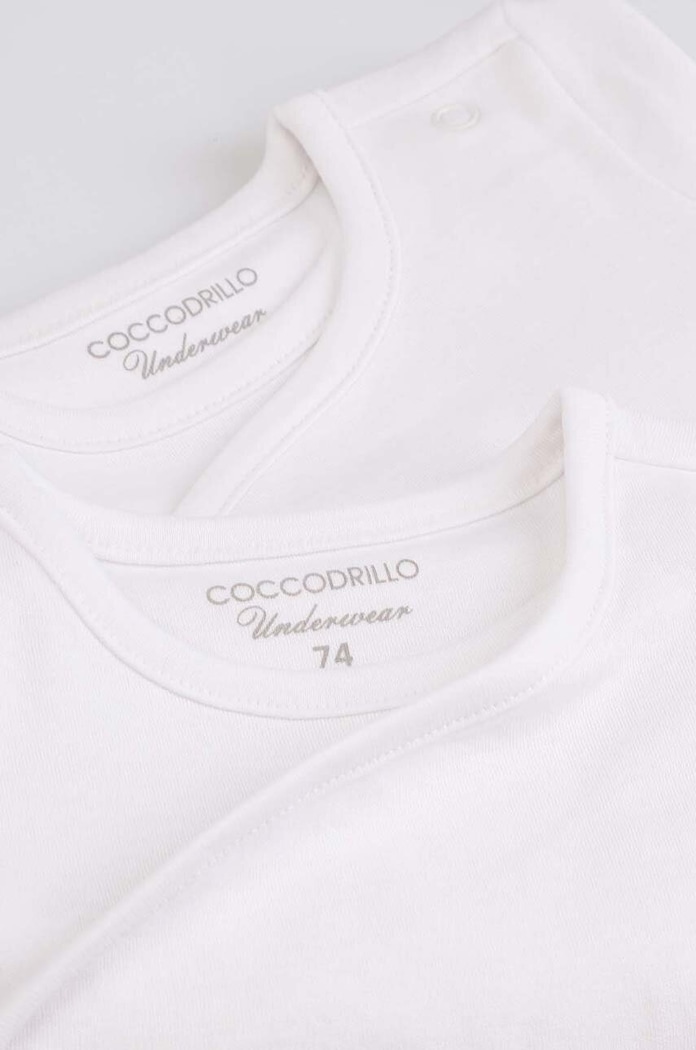 Bavlněné kojenecké body Coccodrillo XCX413601BAU bílá